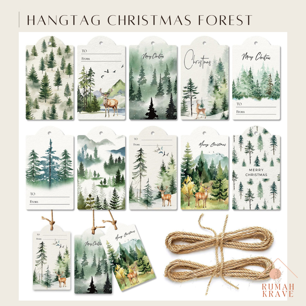 

RUMAH KRAVE - (60pcs) Hangtag Christmas Forest Kartu Pohon Natal
