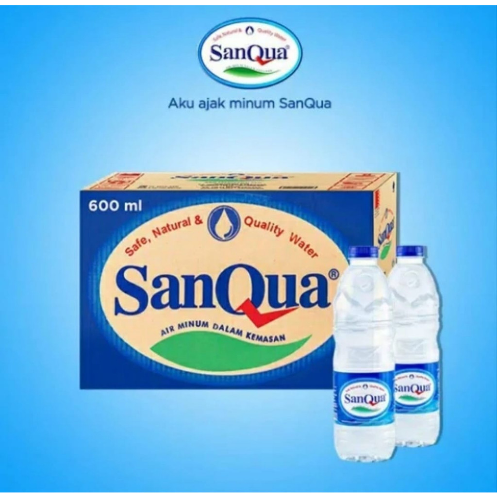 

Sanqua Air Mineral Air Putih Botol Tanggung 600ml