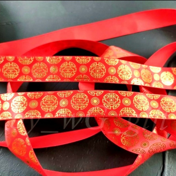 

Pita Imlek / Sincia / Chinese New Year ; Lebar 2.5 cm; Motif Bulat - 50 yard