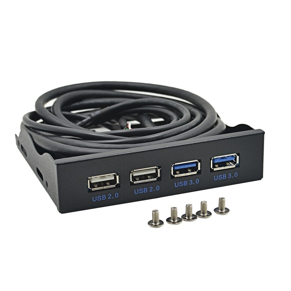 QINDIAN HUB USB 2.0 USB 3.0 4 Port Front Panel USB3.0 Hub Splitter Internal Combo Bracket Adapter fo