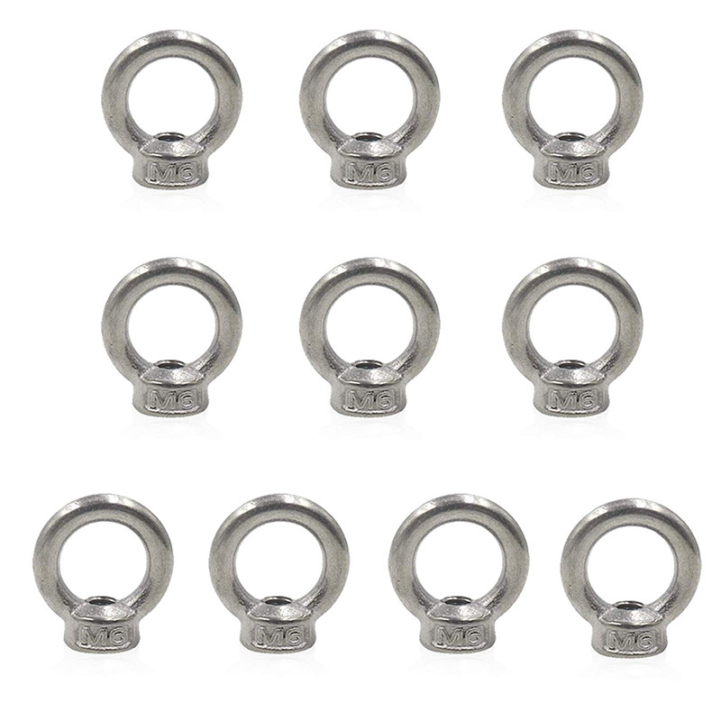 10PCS M6/M8/M10 Metric Ring Shape Lifting Eye Nut 304 Stainless Steel Lifting Eye Threaded Nut Faste