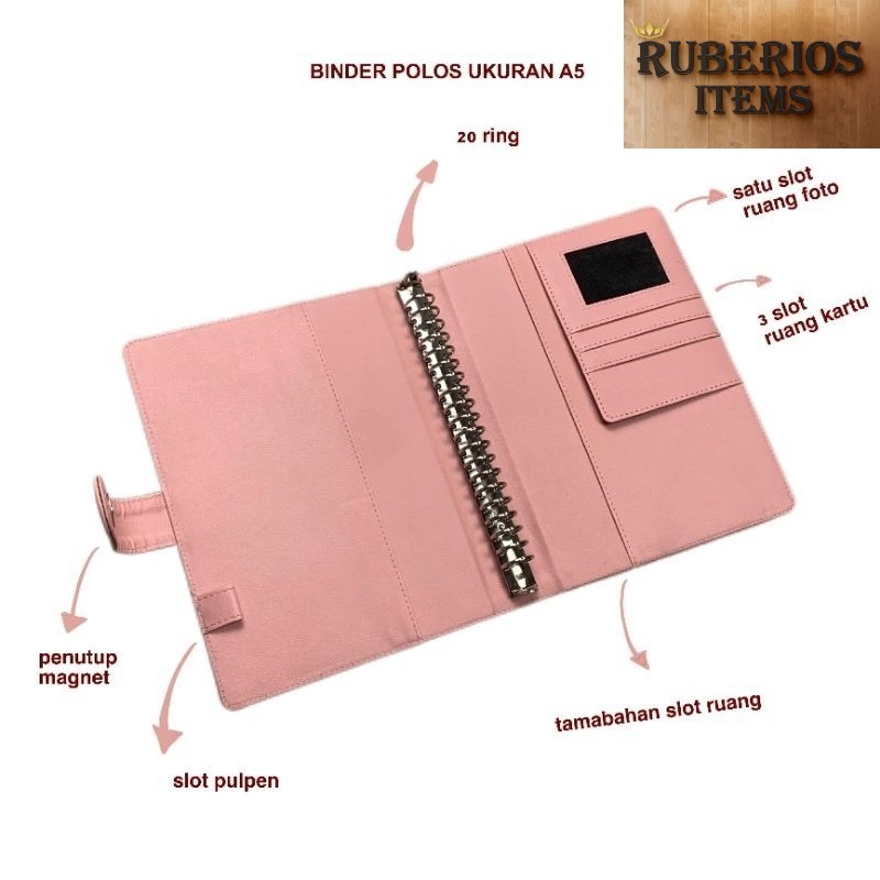 

Mini walet Binder Polos Eksklusif A5 20 Ring Agenda A5 Polos 20 Ring Levi Binder kuliah A5 Berkualitas Termurah