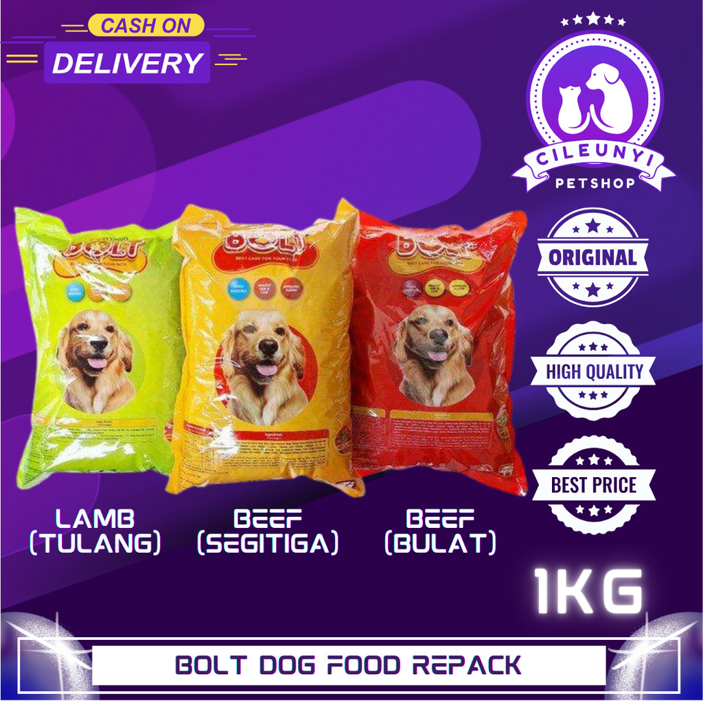 MAKANAN ANJING BOLT LAMB/BEEF 1KG