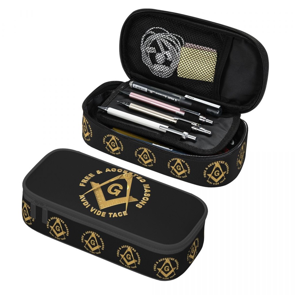 

Customized Kawaii Masons Masonic Freemason Pencil Cases for Girl Boy Big Capacity Mason Freemasonry Pencil Pouch Stationery