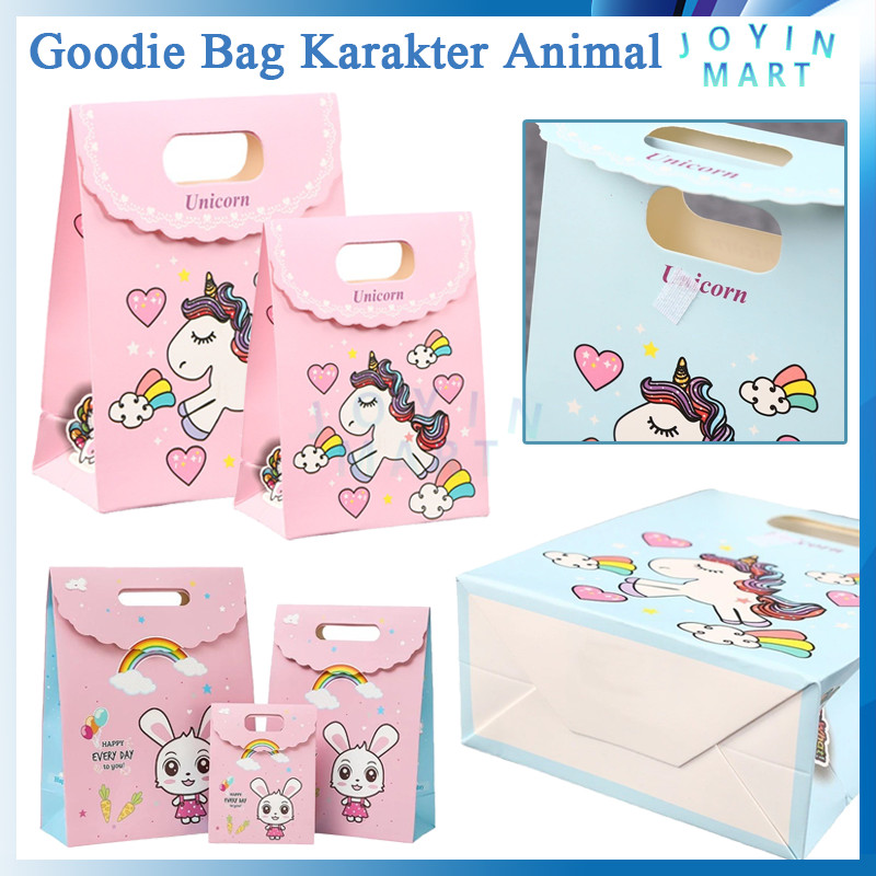 

Goodie Bag Karakter Animal / Souvenir Kantong Tentengan Bingkisan Paper Bag / Tas Hampers Snack Ulang Tahun