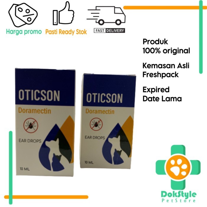 Oticson doramectin 10ml obat tetes kutu telinga kulit anjing kucing