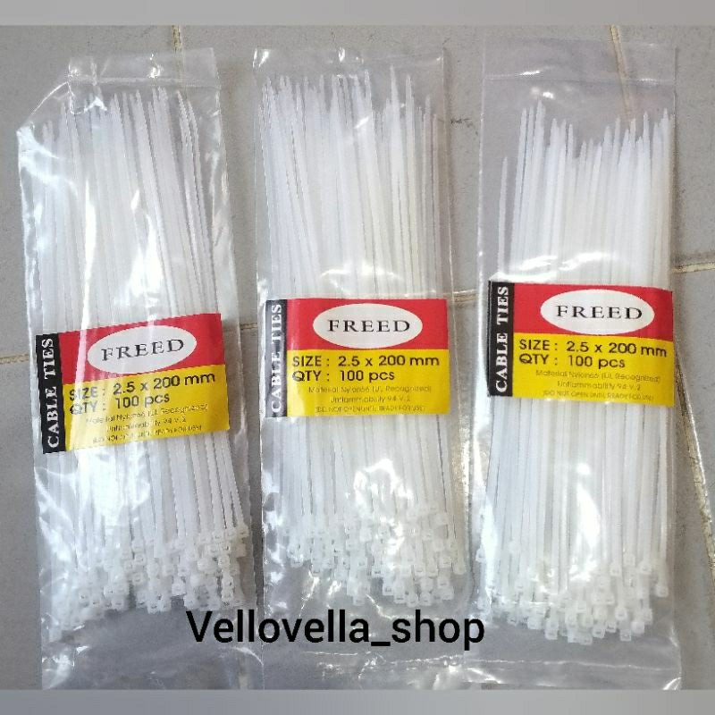 

isi 100 pc (2.5 x 200mm) Kabel tis tali tis kabel ties cable tie pengikat kabel tis hitam putih