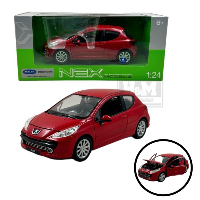 Welly NEX 1:24 Peugeot 207 - Merah