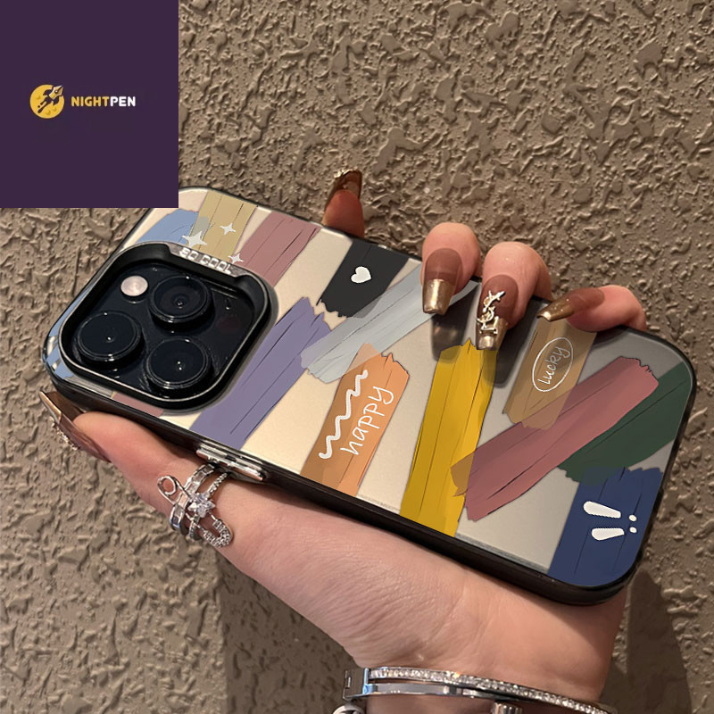 Warna kayu batangan Rasa maju case iPhone seri Kompatibel untuk iPhone 11 12 13 14 15 pro promax cas