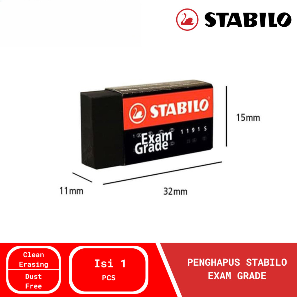 

Stip Eraser Penghapus Kecil Stabilo Exam Grade (1 PCS) - Penghapus Pensil Ujian Sekolah 2B Hitam