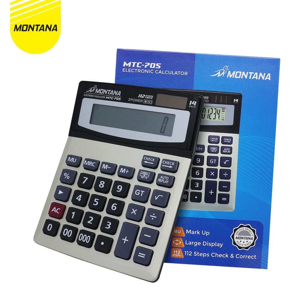 

MONTANA Kalkulator 2 Power 14 Digit Electronic Calculator Large Display MTC-705