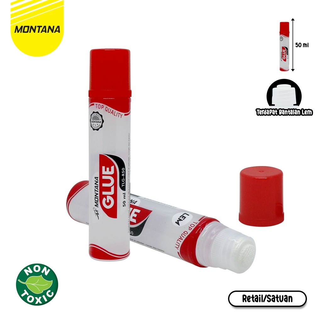 

MONTANA Lem Cair 50ml Liquid Glue Top Quality Perekat Serbaguna TLG-R50/Retail