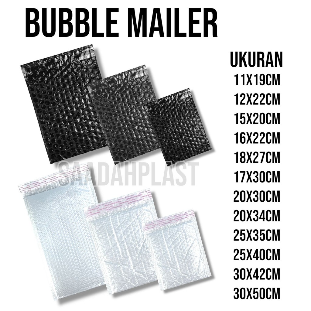 

Amplop Mailer / Bubble Mailer / Bubble Bag Packing Warna Putih & Hitam
