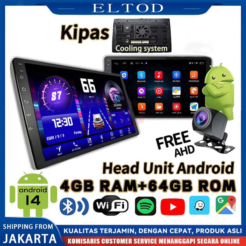 Dual Kipas 8g+128g Ips Screen Head Unit 7/9/10 Inch Car Android 14 Navigasi Untuk Toyota Daihatsu Mi
