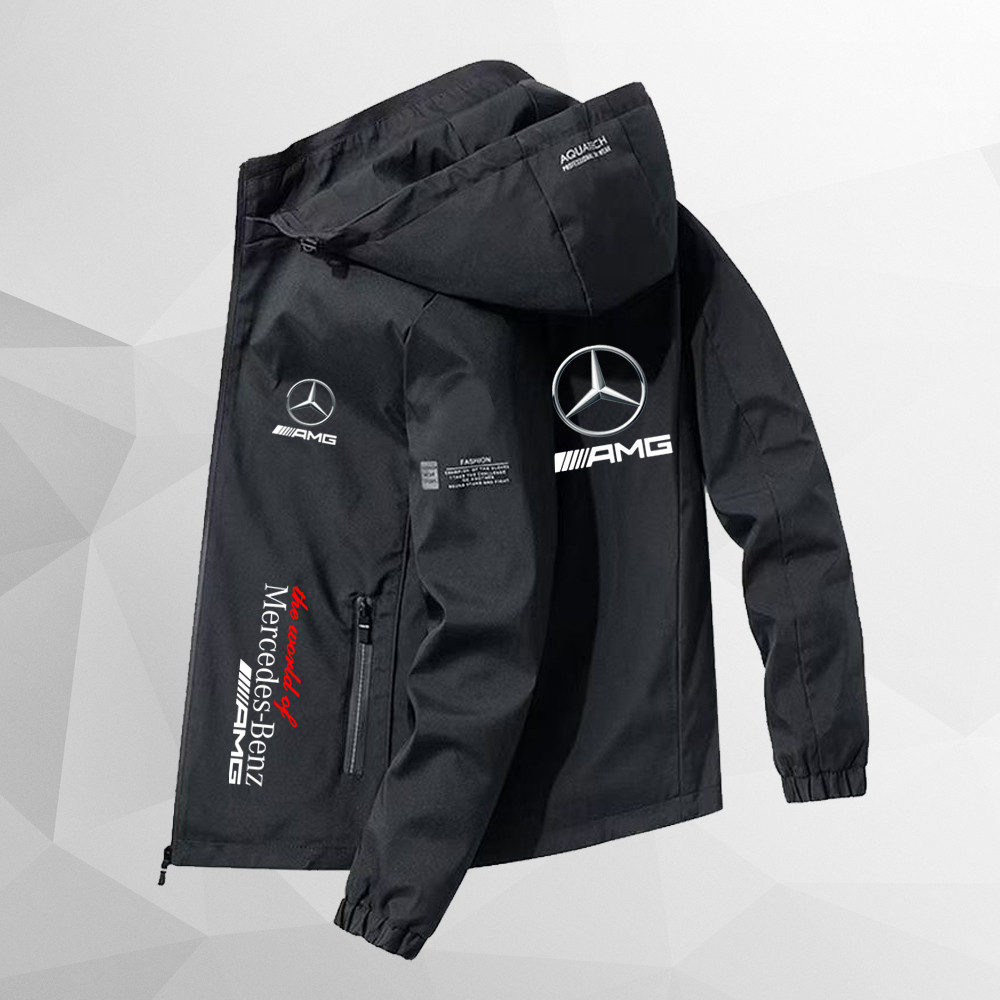 2025 Mercedes Benz Men's and Women's Fashion Casual Jacket, Hooded Jacket, Four Seasons Black Jacket