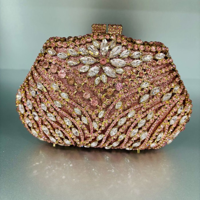 ROSSINI - Tas Pesta Swarovski / Clutch Swarovski / Tas Pink