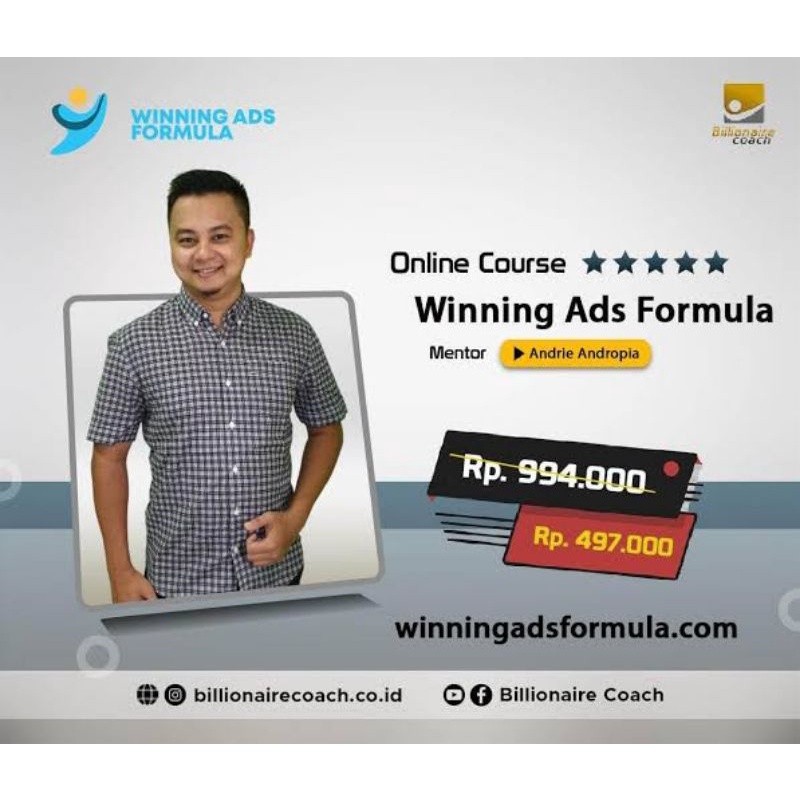 WINNING ADS FORMULA ECOURSE FACEBOOK ADS TERLENGKAP TERBAIK TERMURAH DIGITAL MARKETING PELUANG USAHA