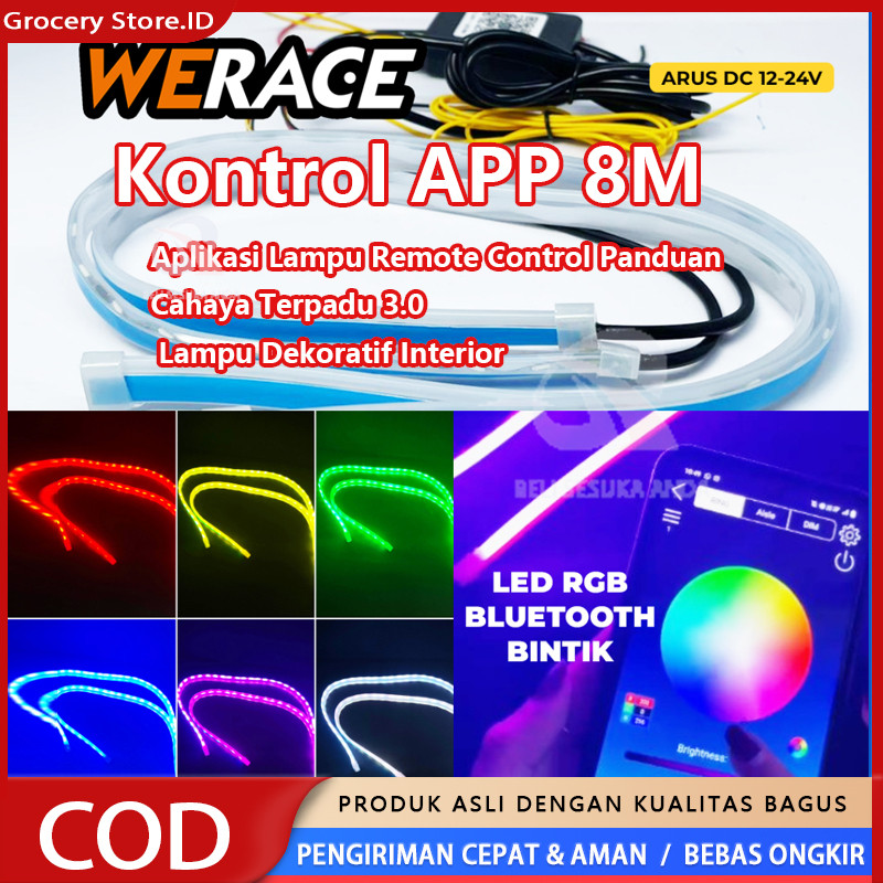 （Satu set =2 pcs dijual） Alis LED slim alis DRL fleksibel waterproof Transformasi warna-warni + kend