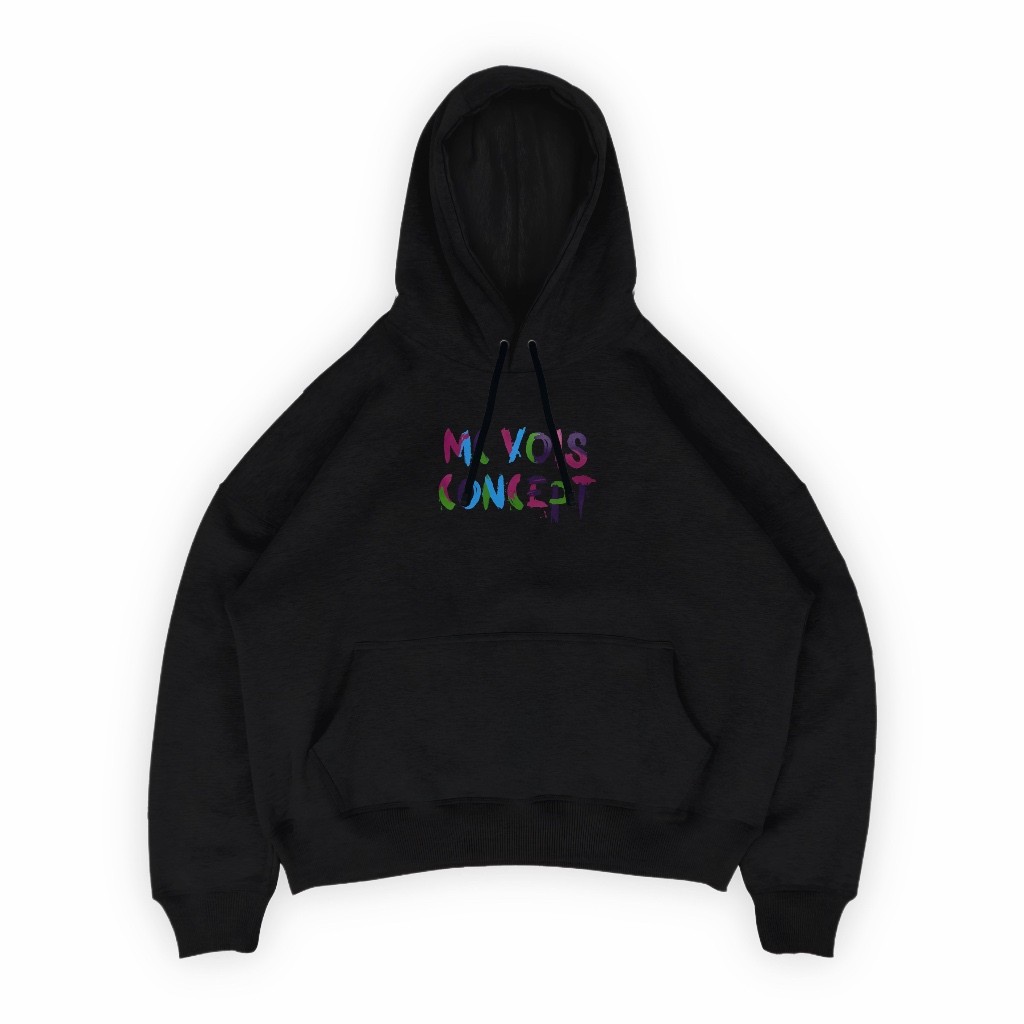 Mcvois Hoodie Pullover Black Rainbow
