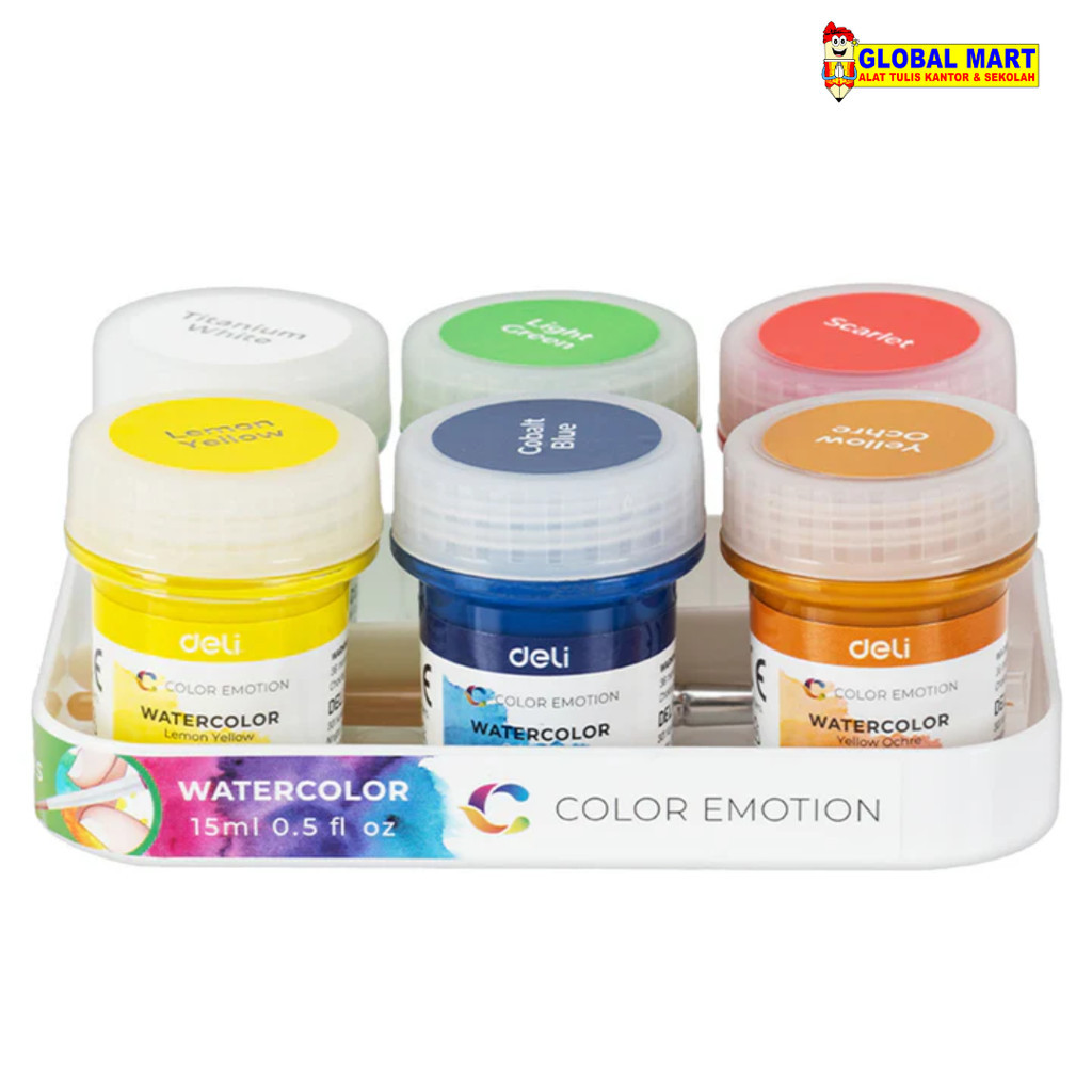 

Cat Air Botol Deli C22-6 - Watercolor 6 Warna Cerah 15ml untuk Lukisan Anak dan Sekolah