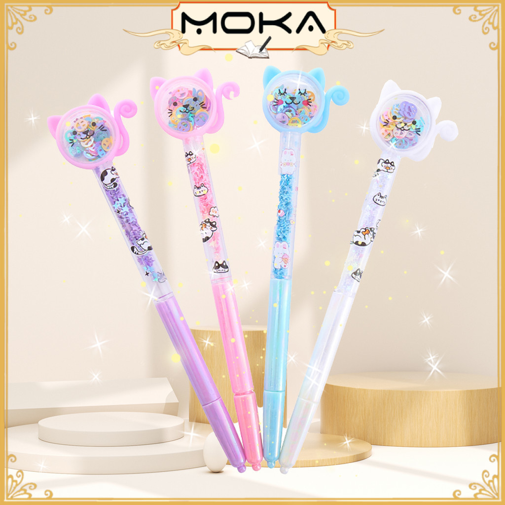 

MOKA PULPEN GEL HARGA SATUAN KARAKTER KUCING 3D DENGAN GLITTER YANG INDAH MKP157