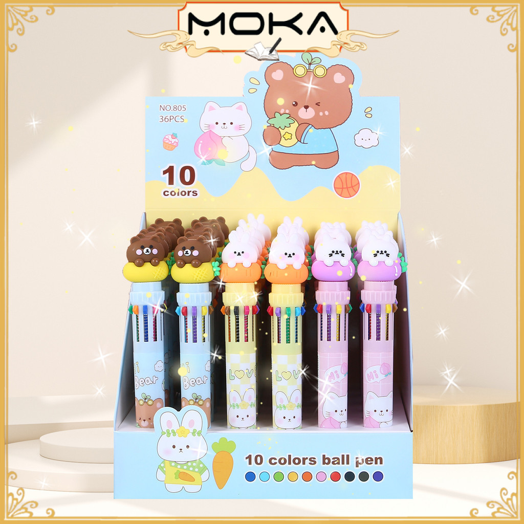 

MOKA PULPEN GEL MEKANIK ISI 10 WARNA TINTA 0,5MM GEL MOTIF ANIMAL BUNNY, CAT AND BEAR MKP15