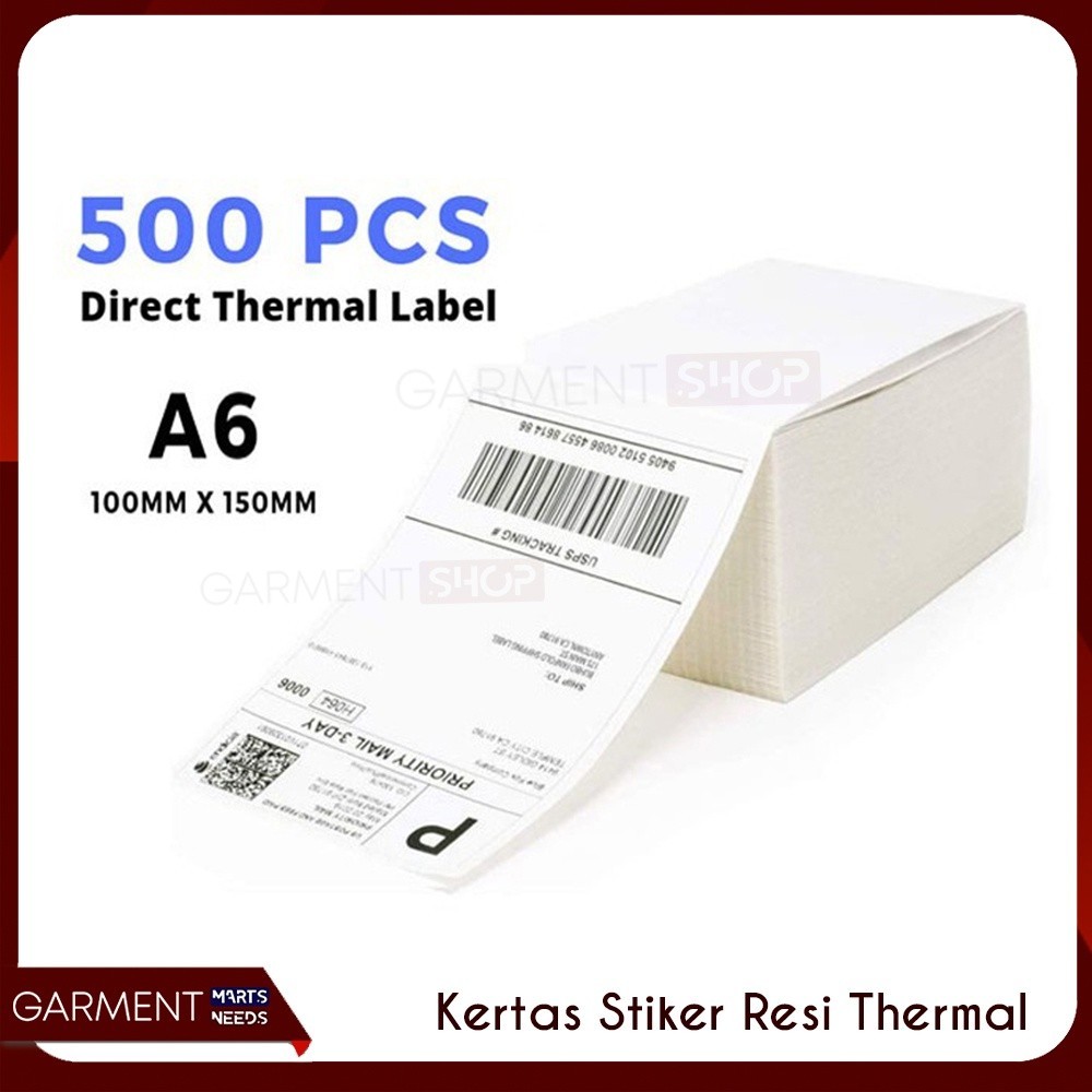 

Kertas Label Print Resi JOB Thermal Stiker Tempel 100x150 mm Isi 500 pcs