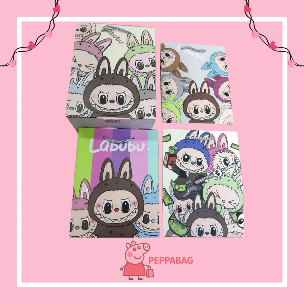 

Paper Bag Gift Cute / Paperbag Hadiah Motif Labubu Premium 18 x 23 x 10cm - ES0544