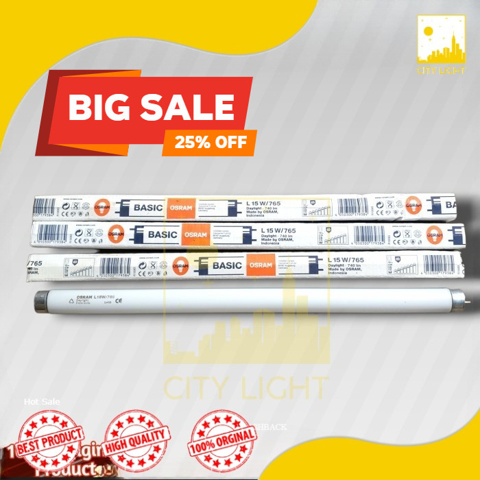 Lampu TL T8 OSRAM Basic L18W/530 Kuning OSRAM 60cm