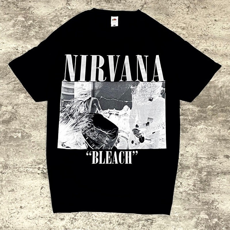 Nirvana - Bleach Tshirt - Black | Baju Band Original Tidur pendek Fashion Hardworking T shirt