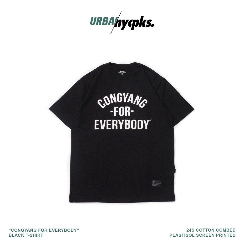 【COD】 Hornycupcakes X Urbain - Congyang For Everybody Black T-shirt Kaos Pria dan Wanita