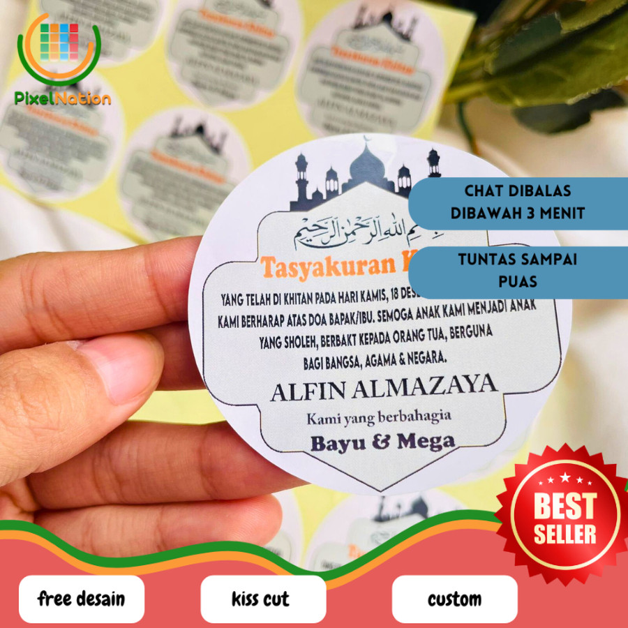 

PiNat 7-11 STIKER TASYAKURAN KHITAN / SYUKURAN KHITAN / WALIMATUL KHITAN