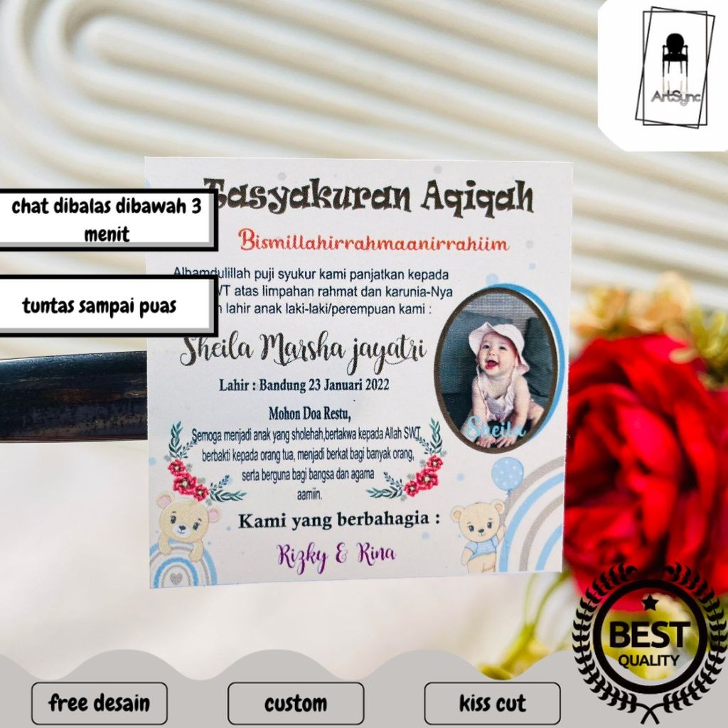 

Syncart 2-4 Stiker Tasyakuran Aqiqah Bayi Sticker Syukuran Aqiqah Acara Aqiqah Anak Kotak Uk.Kecil
