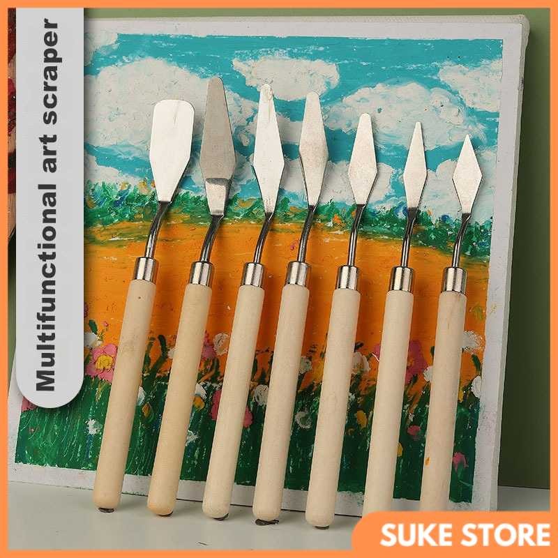 

JOWOART Pisau Palet Lukis Cat Akrilik Painting Scraper Knife 7 PCS - JW7