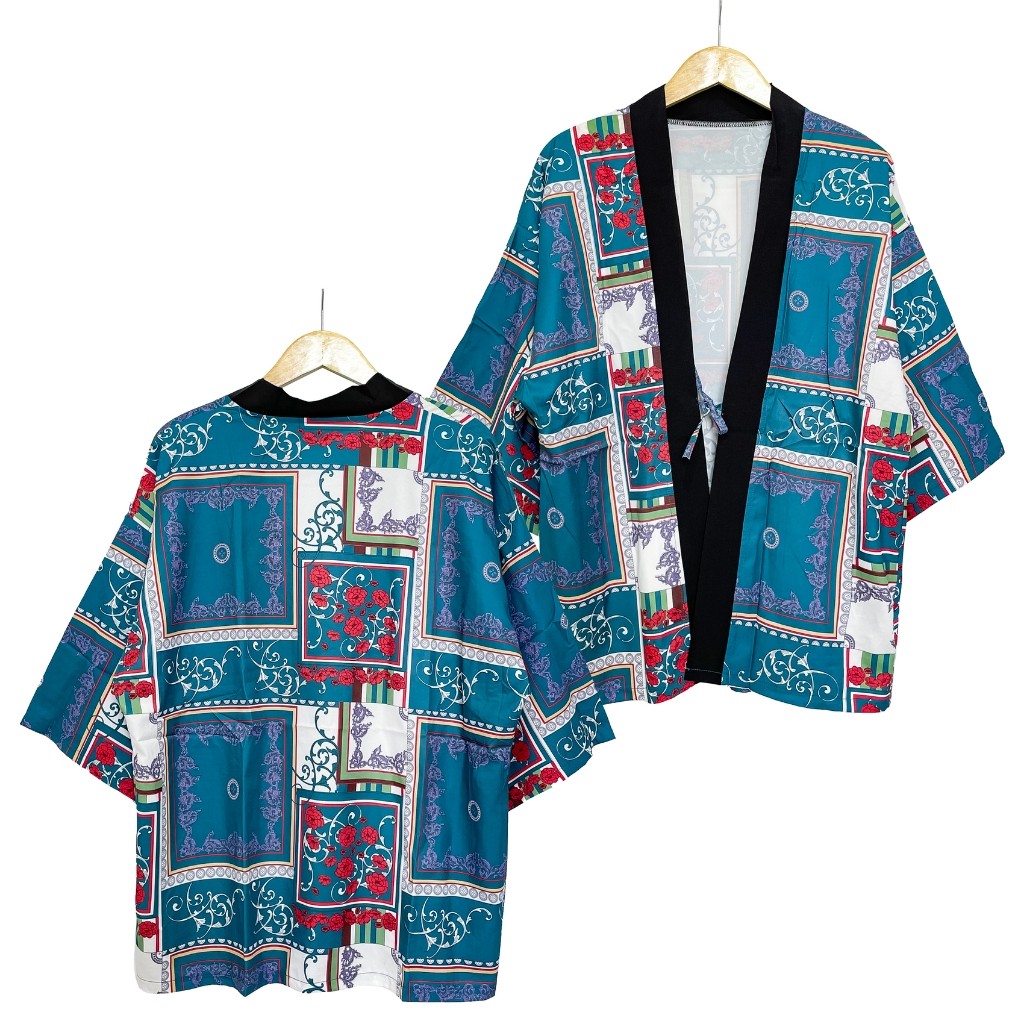 LADY COLLECTION kimono haori yukata motif gaya retro Unisex pria/wanita D82