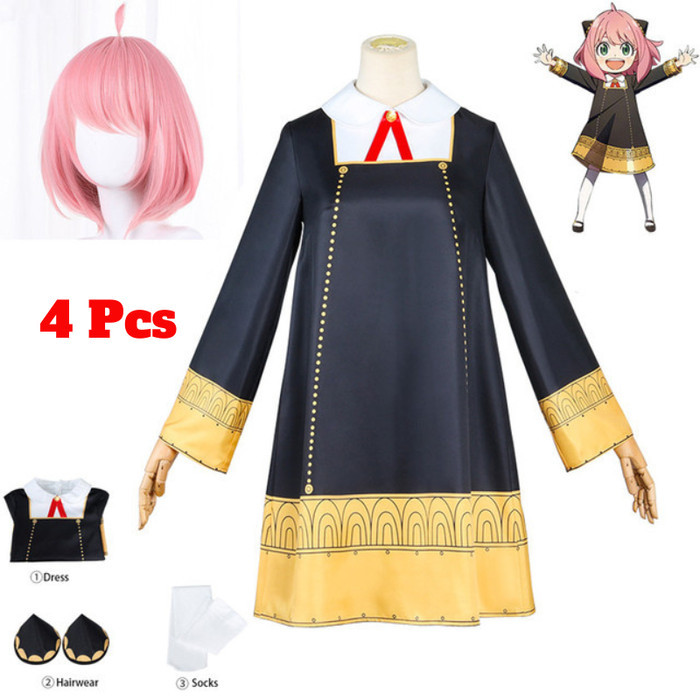 SALE - Kostum Anya Forger Spy X Family Anak Desa Cosplay Costume Anime Baju Perempuan Jepang - Kostu