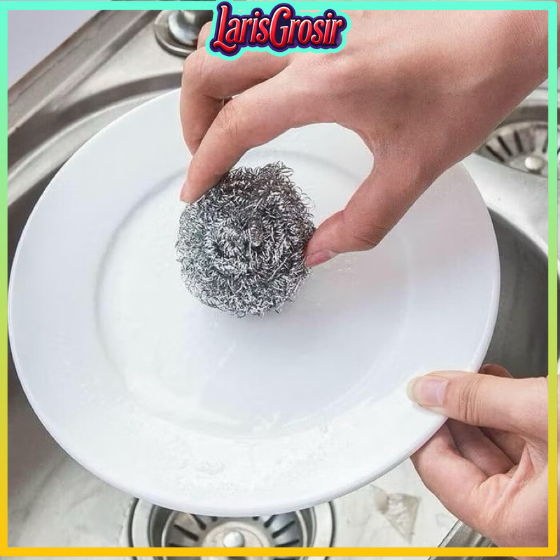 COD Makassar Sabut Kawat Cuci Piring Stainless Steel Anti Karat Serbaguna Dishwashing Wire Spon Pemb