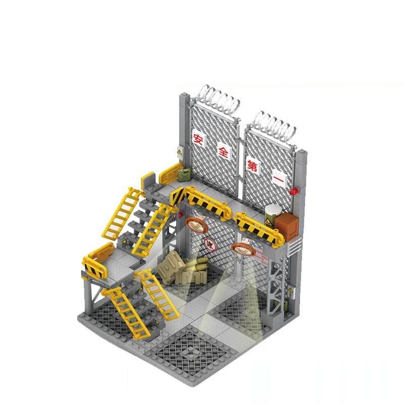 Military Base Gate Movie Scene Weapons Depot Building Blocks SWAT Soldier Figures Weapons Bricks Mod