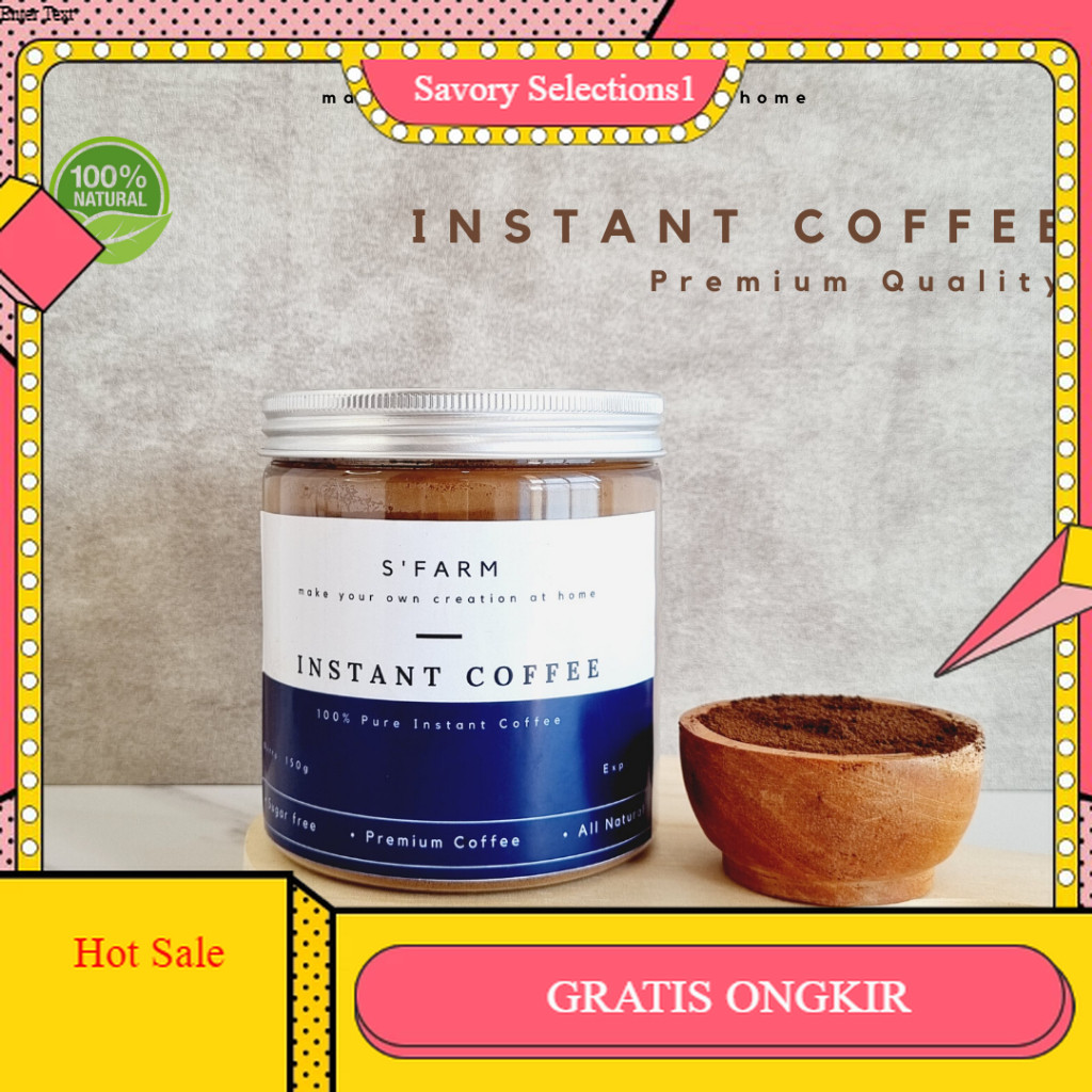 

【SAVORY】 SALE!! Instant Coffee - Bubuk Kopi Instan Tanpa Ampas - Kemasan Jar