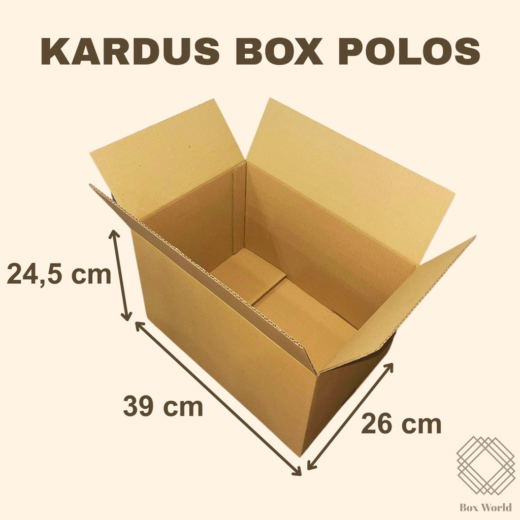 

KARDUS / KARTON / BOX / PACKING / PACKAGING COKLAT POLOS (39x26x24,5cm) - TERMURAH