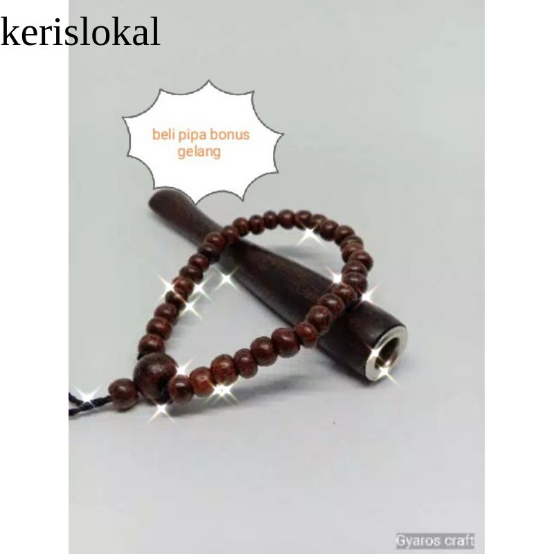 Pipa rokok kayu hitam Bonus gelang galih asem KL3