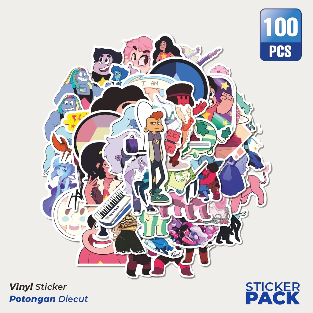 

Stiker Vinyl Stiker Kartun Steven Universe Char Mix 5 Waterproof Aesthetic- Untuk Laptop, Motor, dan Helm - Paper Stationery Pack