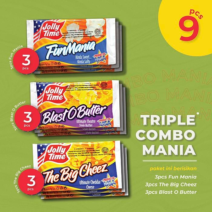 

Triple Combo Mania - Jolly Time Microwave Popcorn (3BOB, 3TBC, 3FM)