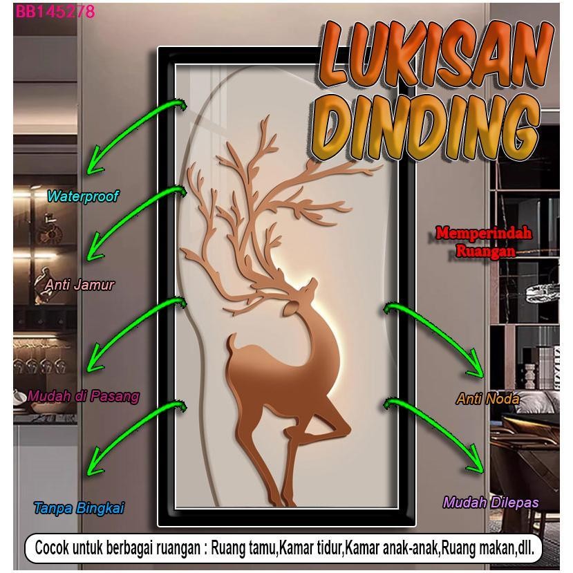 【COD】WALPAPER DINDING COSTUM, Walpaper/Lukisan berperekat, lukisan dekoratif, stiker dekoratif, stik