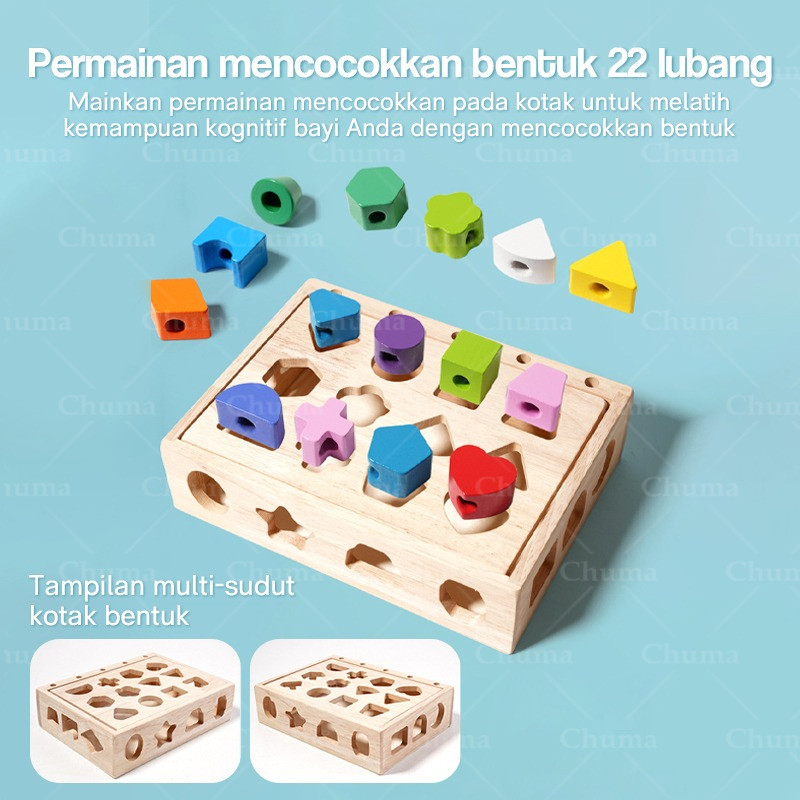 NEW PUZZLE SHAPE MATCHING SET WOODEN PUZZLE TOY MAINAN PUZZLE KOGNITIF PENCOCOKAN GEOMETRIS
