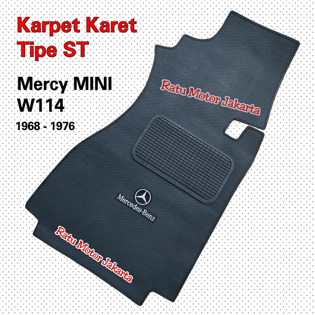 Karpet Karet Tipe ST MERCY Mini W114 W115 1970 - HITAM