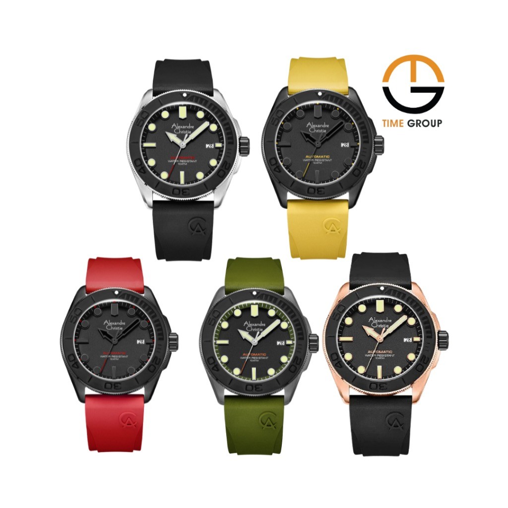 JAM TANGAN PRIA ALEXANDRE CHRISTIE AC 3042 AC3042 MA AUTOMATIC RUBBER