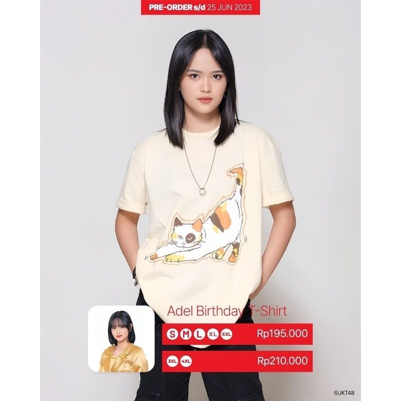 Kaos JKT48 Birthday T-Shirt Reva Fidela (Adel) 2023 - Cream premium