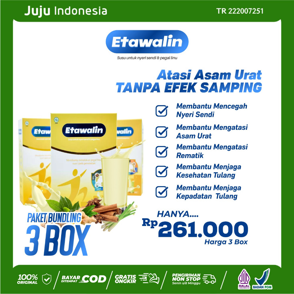 

Etawalin Paket 3 Box Susu Kambing Menjaga Kesehatan Tulang Sendi 200g