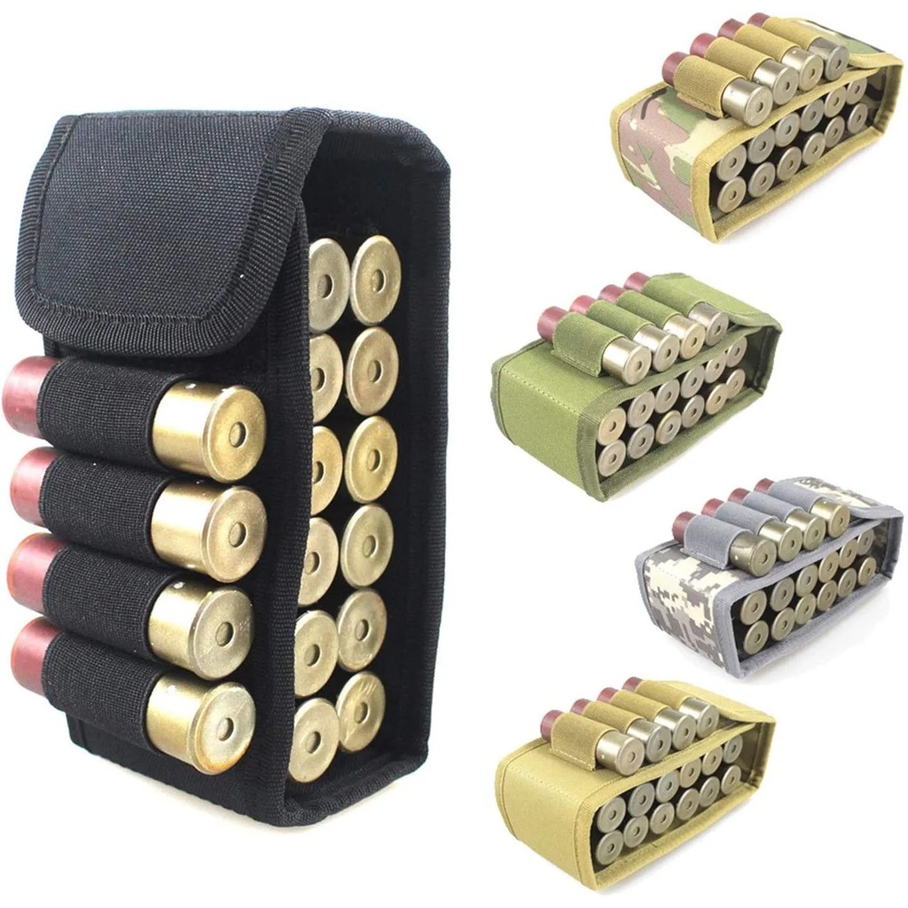 12 Rounds Tactical Cartridg Shot Foldable Pouch 12 Gauge Holder Bag  Ammo Bullet Mag Bag Hunting She
